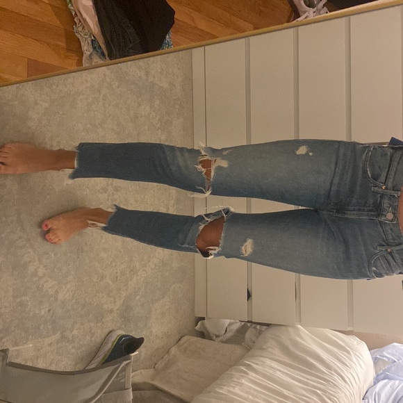Mother Mid Rise Ripped Jeans - Picture 2 of 3